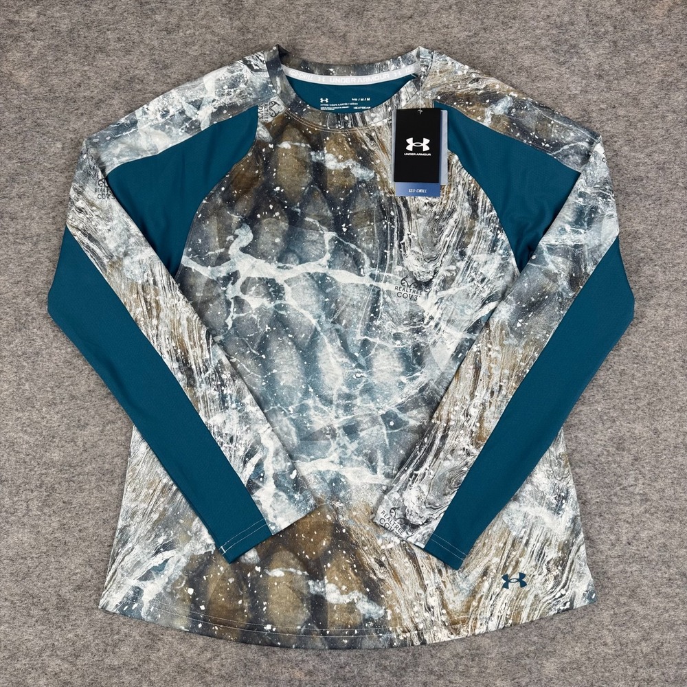 Under Armour‎ HeatGear REALTREE COV3 Camo Shirt Iso-Chill Fitted Womens Medium M